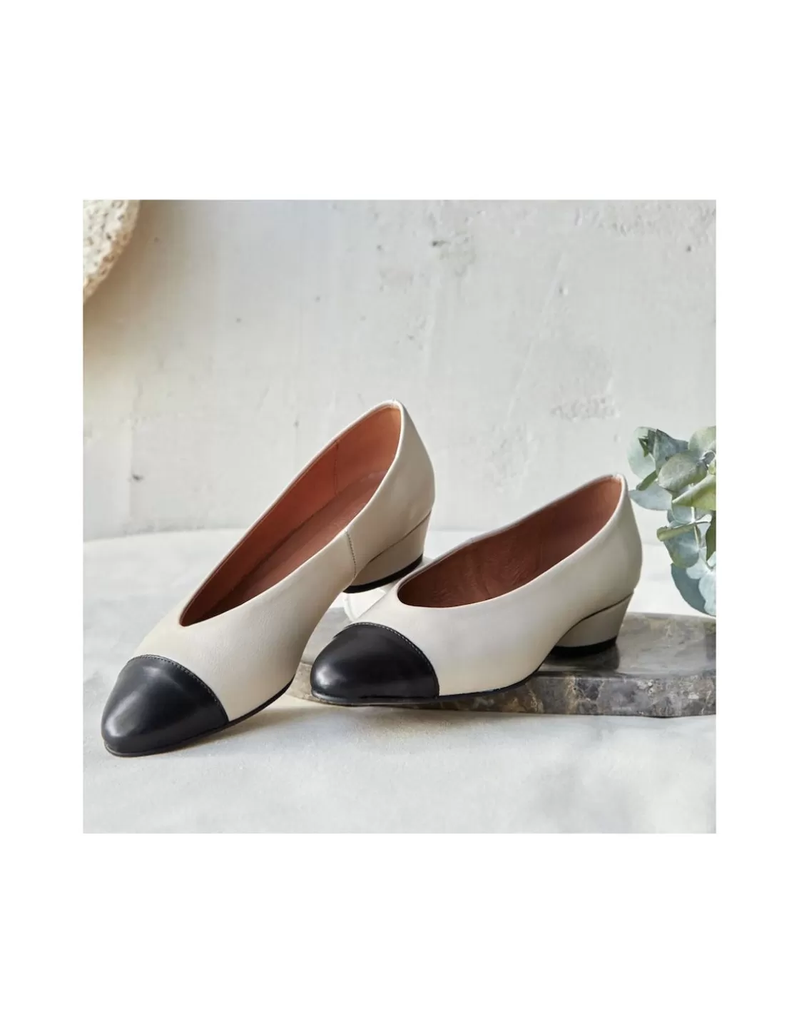 MONPIEL Ballet Flats Woman^Amelie Heel Two-Tone Toe Ballet Flat Beige
