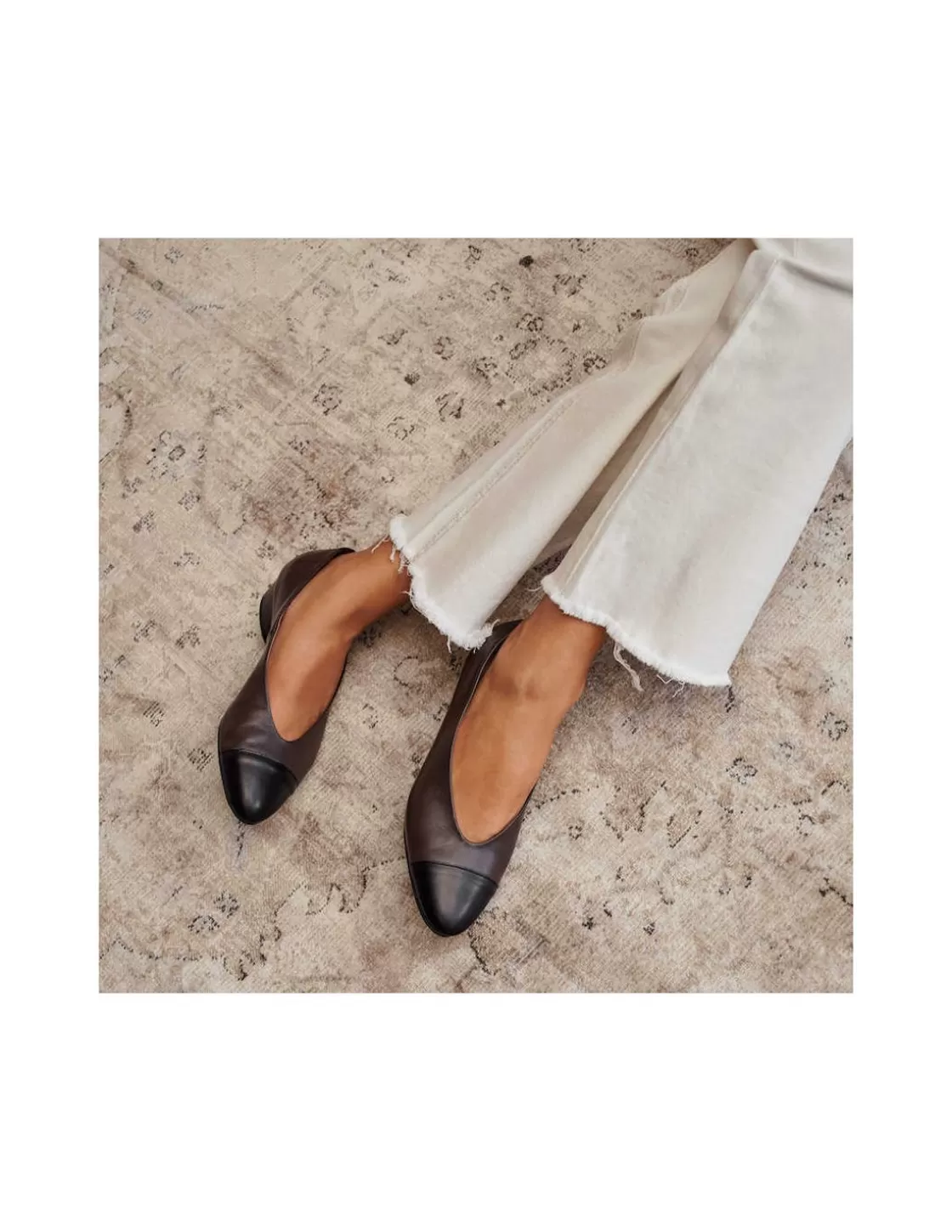 MONPIEL Ballet Flats Woman^Amelie Heel Two-Tone Toe Ballet Flat Brown