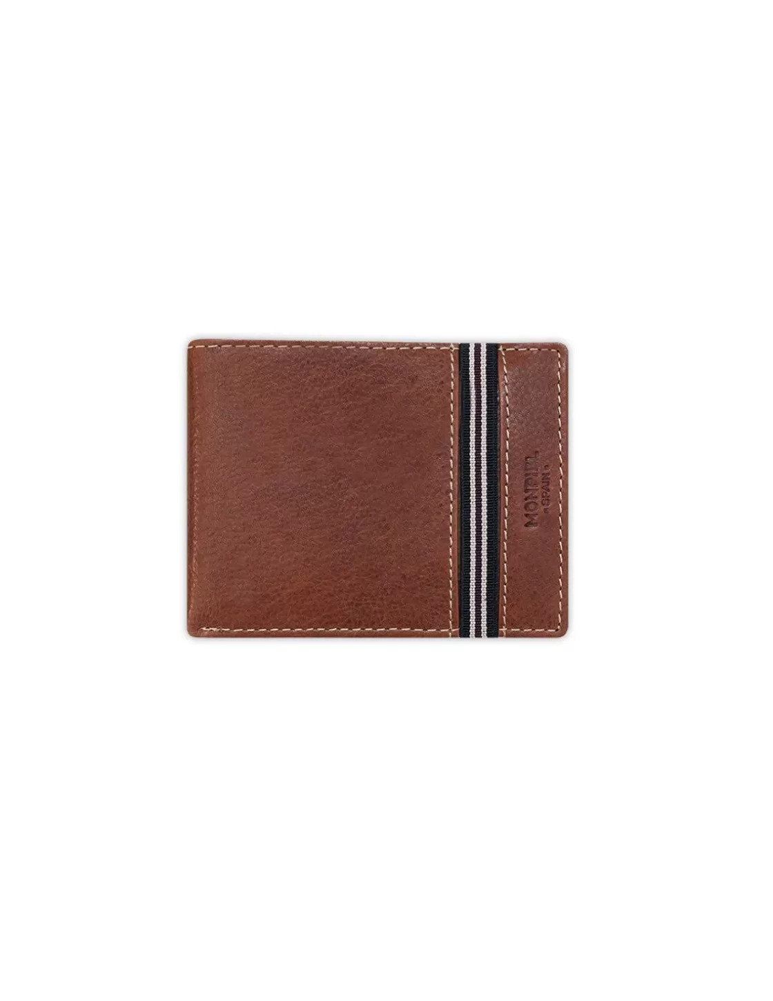 MONPIEL Men'S Leather Wallets^American Billfold With Rubber Coin Purse Havana