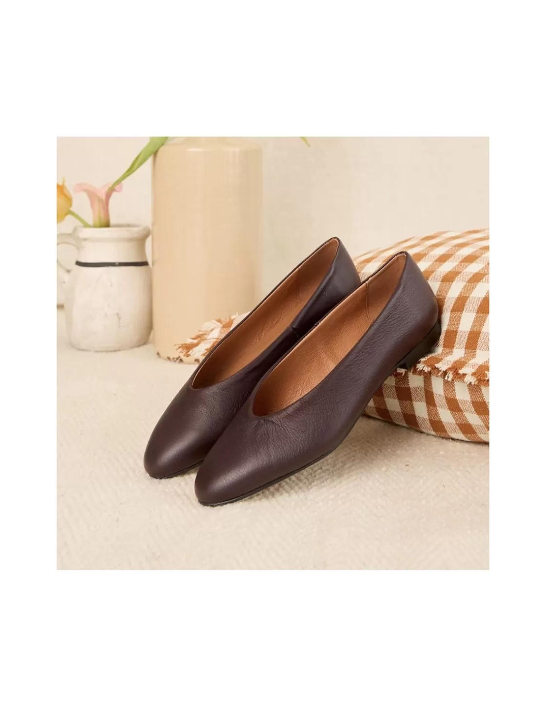MONPIEL Ballet Flats Woman^Ballerina Shoe Flat Amelie Maroon
