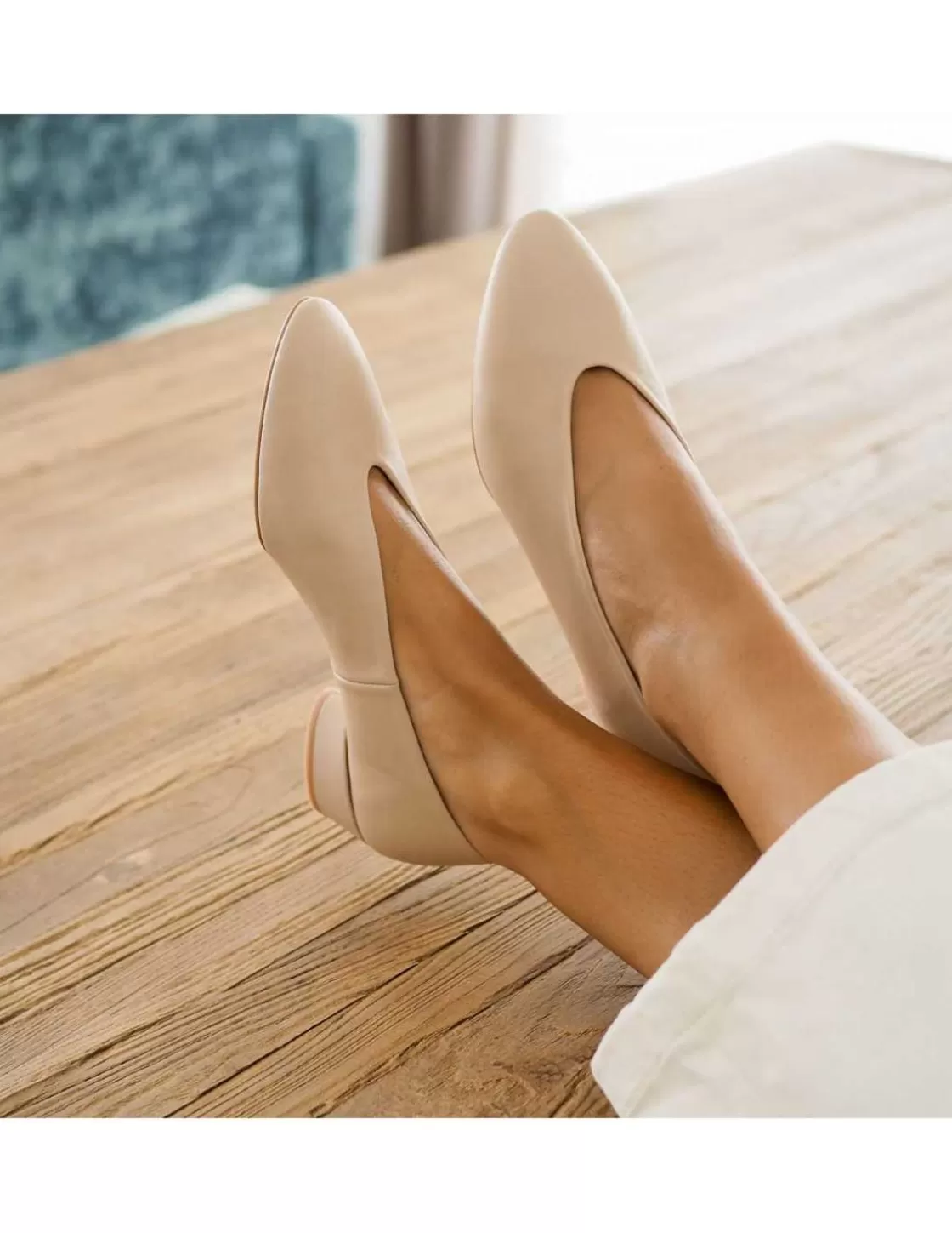 MONPIEL Ballet Flats Woman^Ballerina Shoe With Heel Amelie Beige