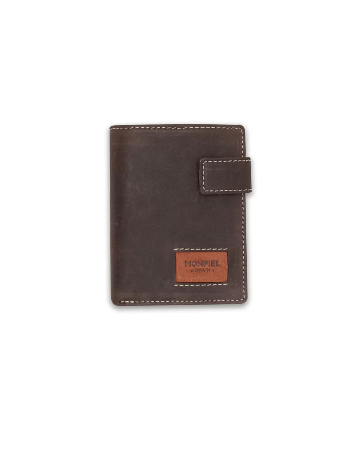 MONPIEL Men'S Leather Wallets^Banknote With Brooch And Wallet Patch With Logo Brown