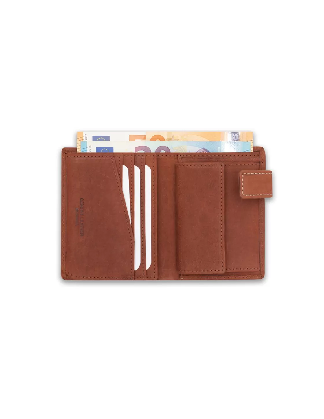 MONPIEL Men'S Leather Wallets^Banknote With Brooch And Wallet Patch With Logo Havana