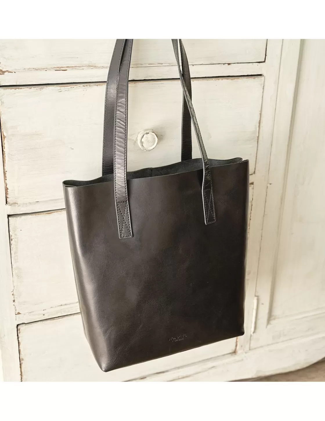 MONPIEL Women'S Leather Bag^Basic Shopper Bag Black