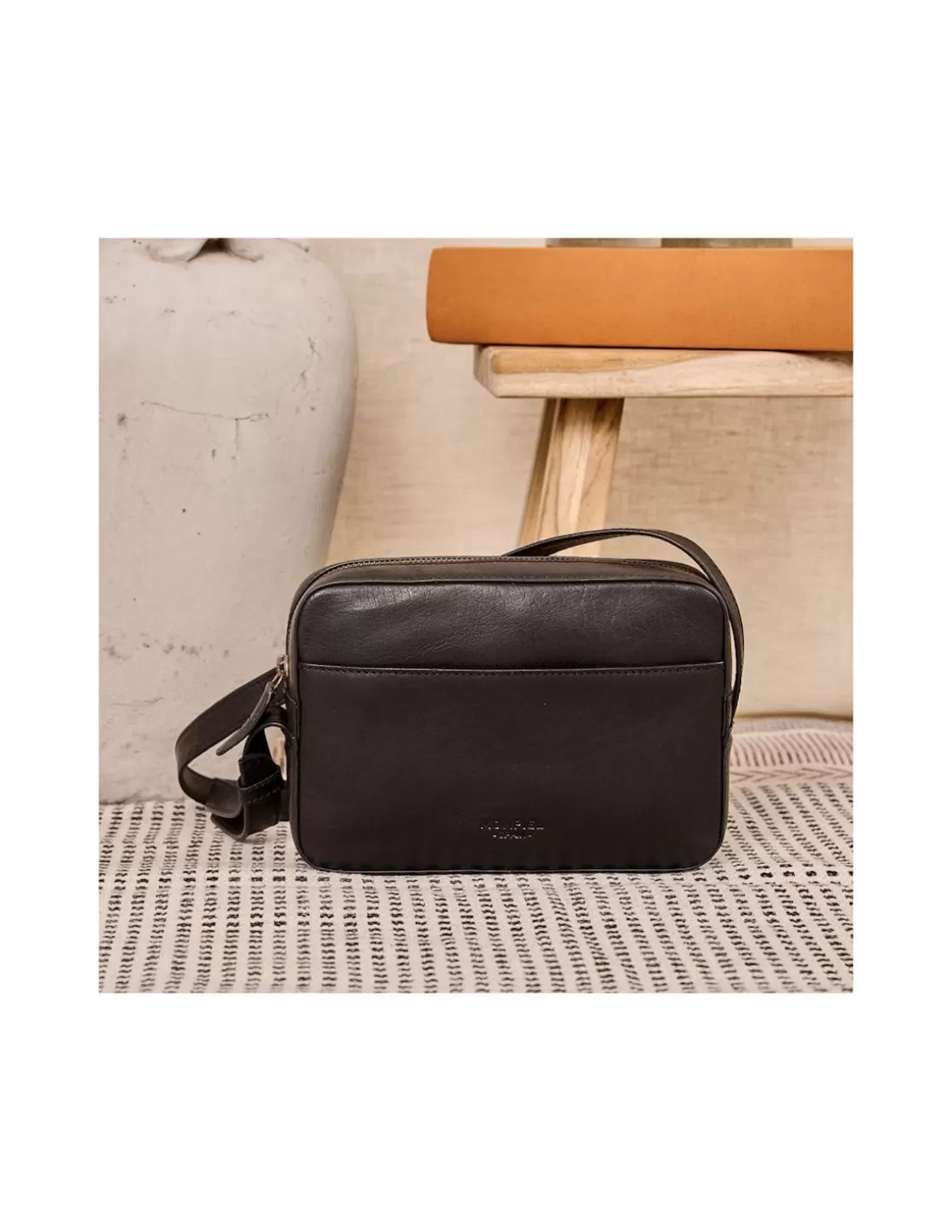 MONPIEL Women'S Leather Bag^Basic Shoulder Bag Black