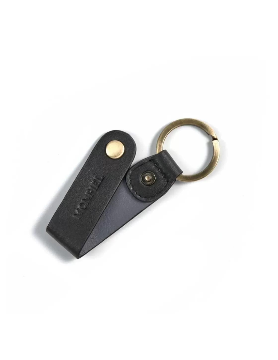 MONPIEL Men'S Leather Keyrings^Bicolor Pocket Keychain Black