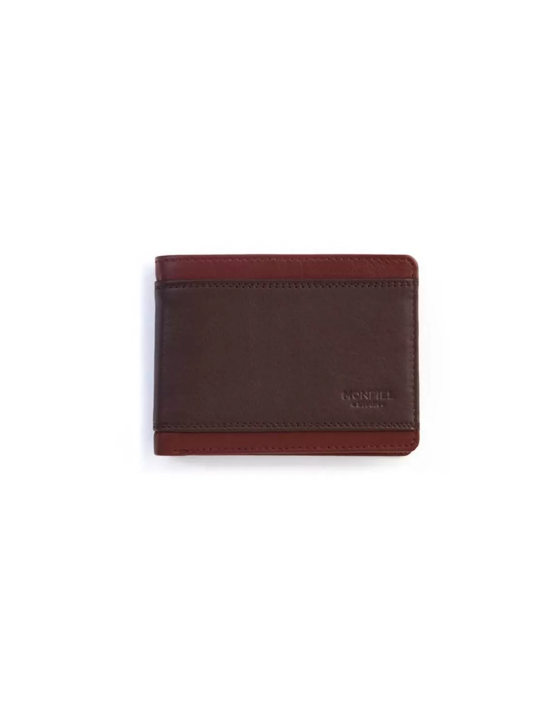 MONPIEL Men'S Leather Wallets^Bifold Leather Wallet With Extra Purse And Card Holder Lago Brown