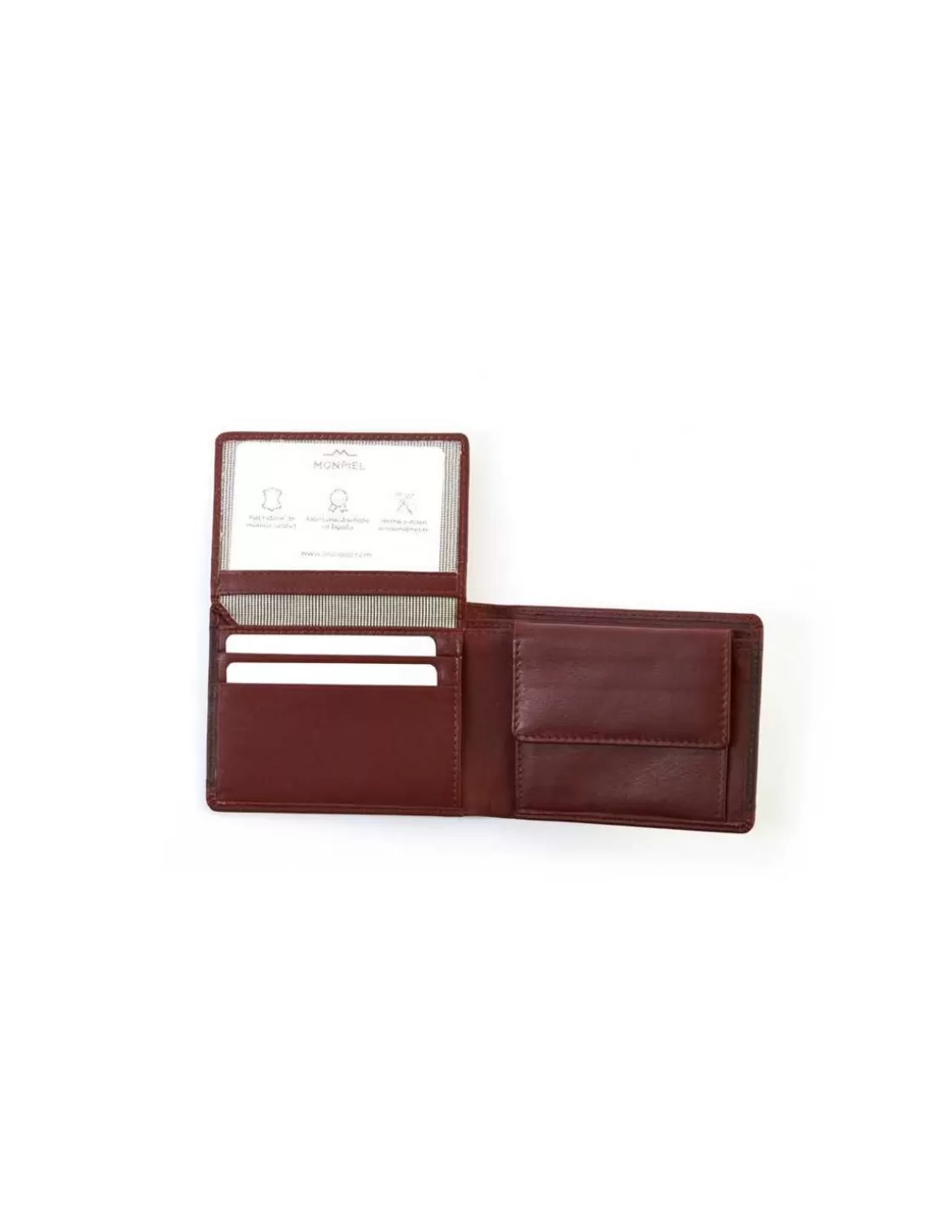 MONPIEL Men'S Leather Wallets^Bifold Leather Wallet With Extra Purse And Card Holder Lago Brown