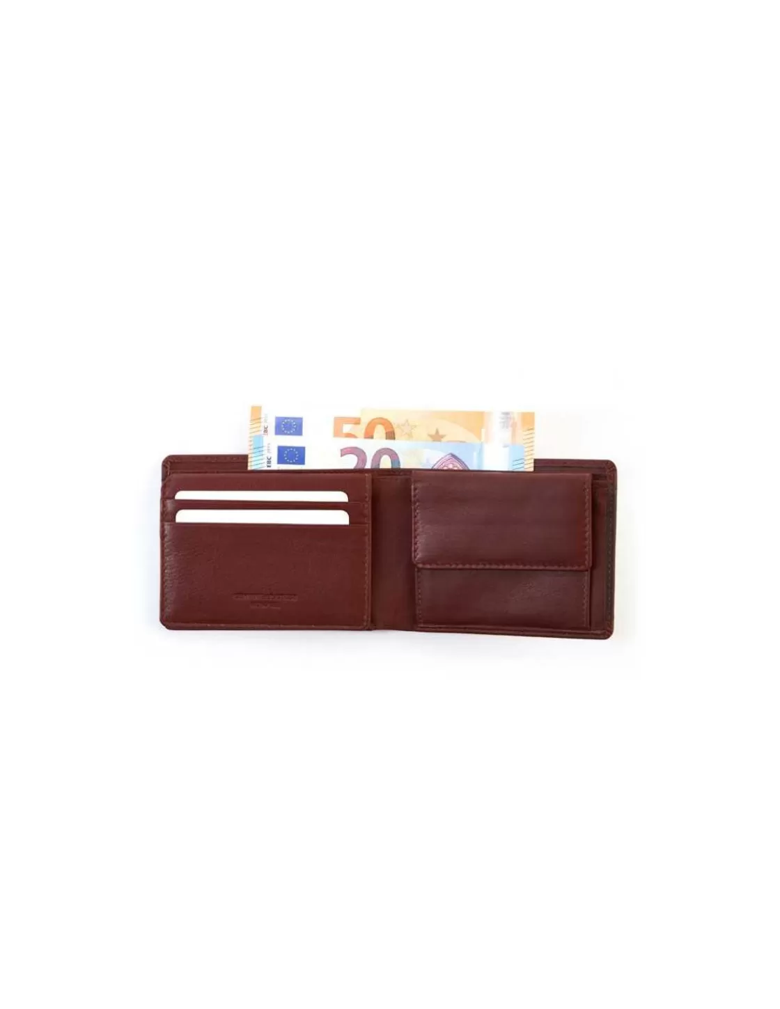MONPIEL Men'S Leather Wallets^Bifold Leather Wallet With Extra Purse And Card Holder Lago Brown