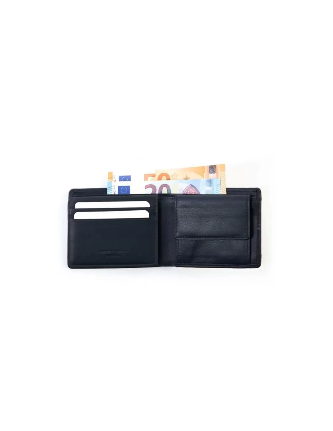 MONPIEL Men'S Leather Wallets^Bifold Leather Wallet With Extra Purse And Card Holder Lago Black