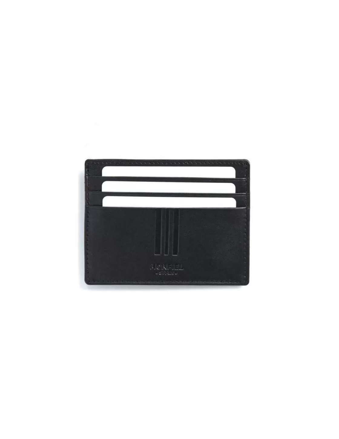 MONPIEL Leather Card Holders^Card Holder With Back Coin Pocket Mountain Black