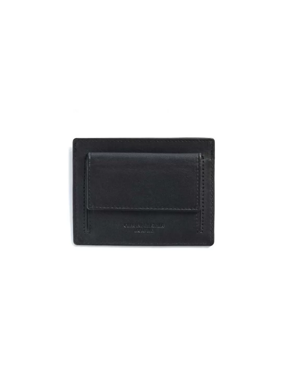 MONPIEL Leather Card Holders^Card Holder With Back Coin Pocket Mountain Black