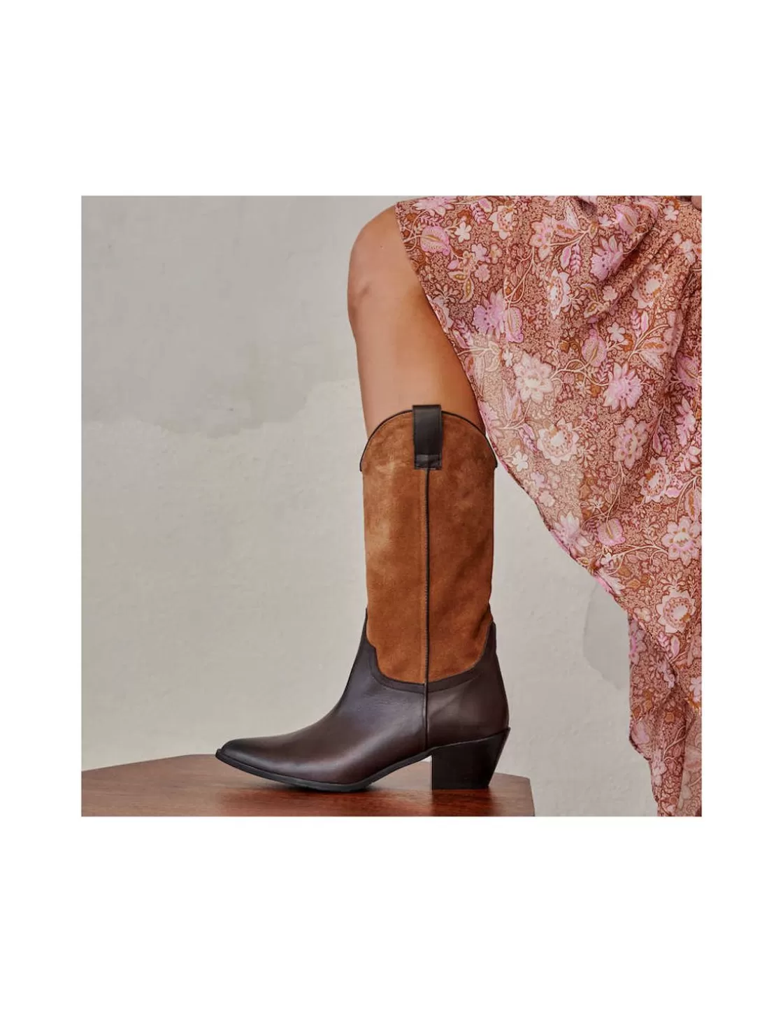 MONPIEL Women'S Leather Boots^Cowboy Mid-Calf Boot Josephine Leather