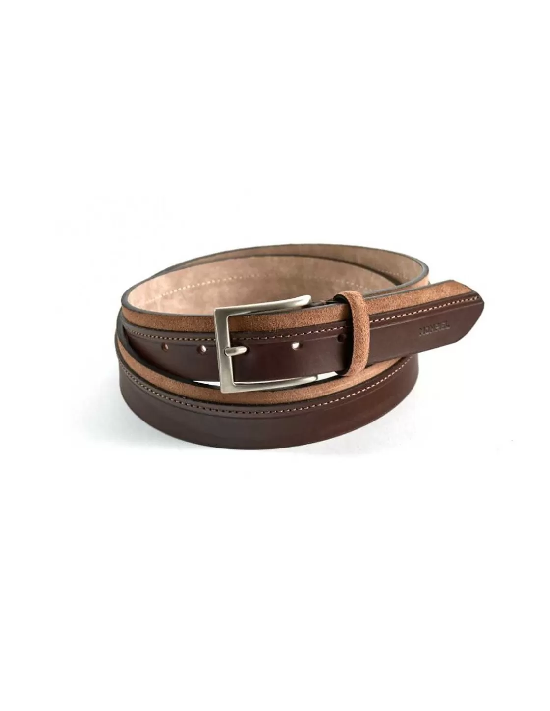MONPIEL Men'S Leather Belts^Cowhide And Suede Leather Belt Havana