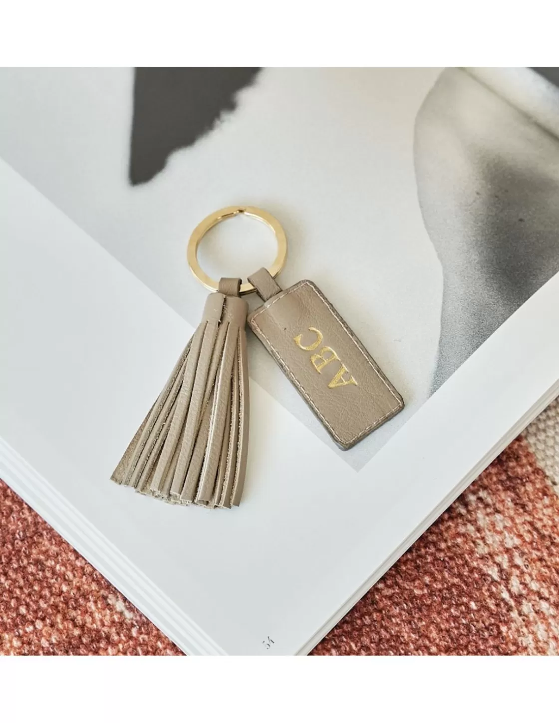 MONPIEL Leather Woman Key Chain^Customizable Tassel Keychain Mole
