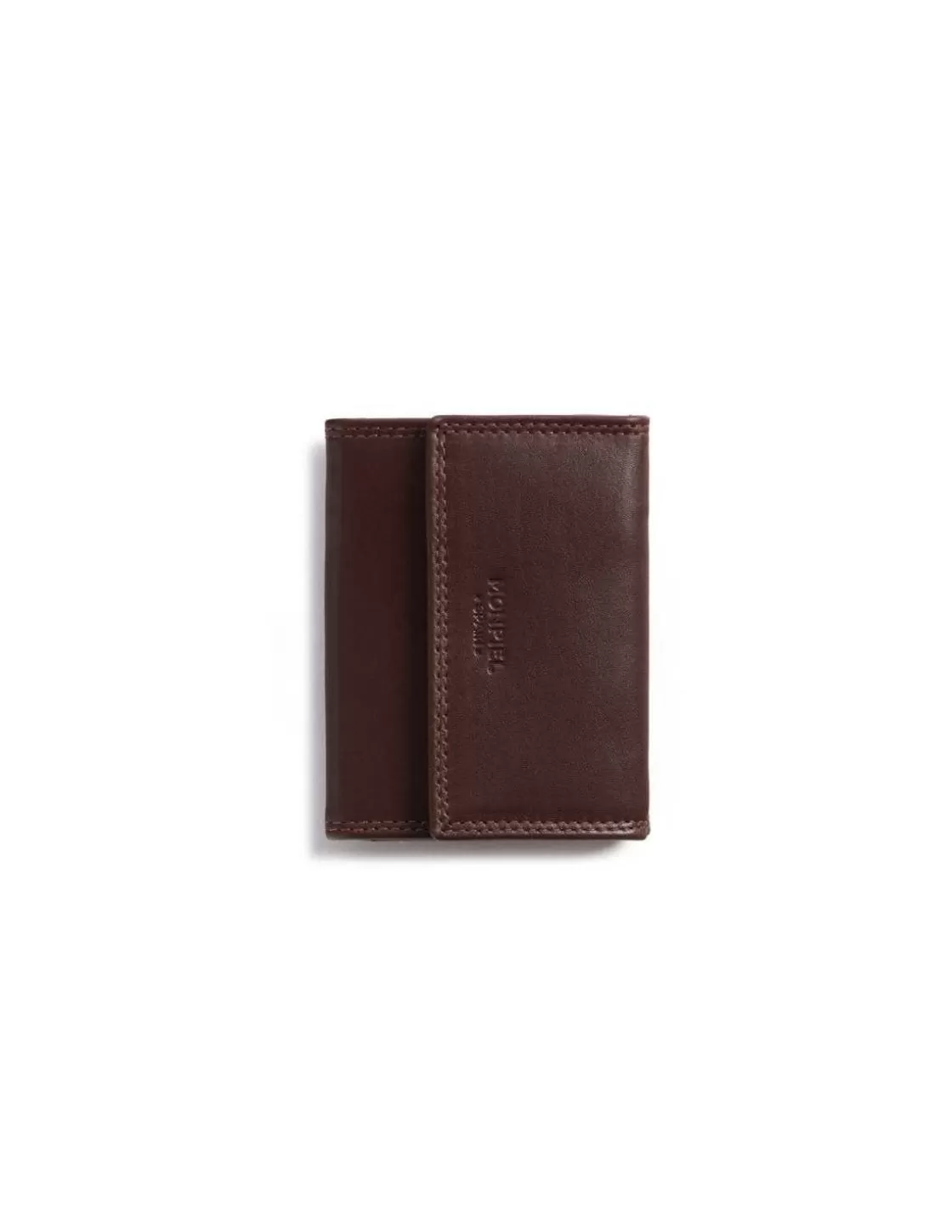MONPIEL Men'S Leather Wallets^Double Stitching Wallet Small With Coin Pocket Sky Brown