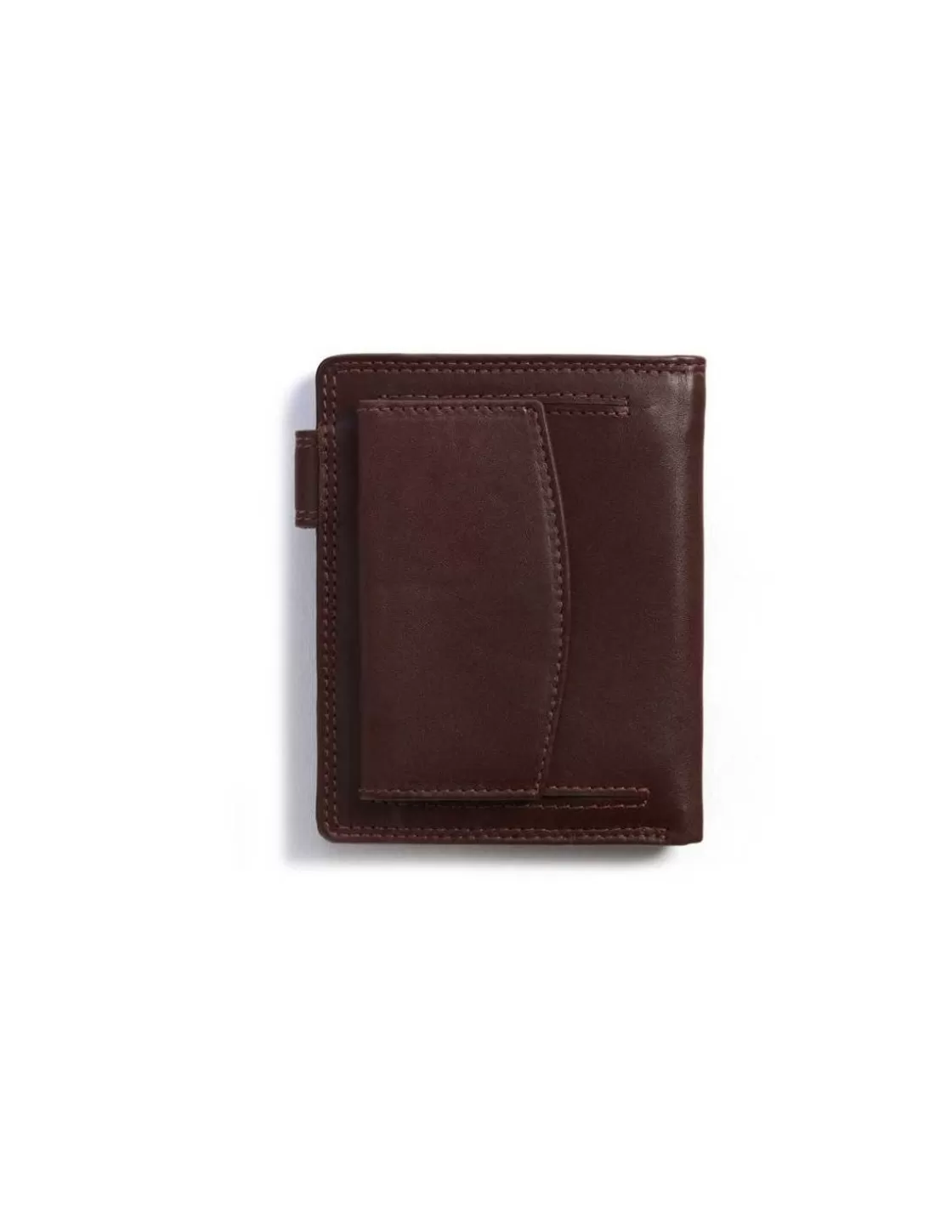 MONPIEL Men'S Leather Wallets^Double Stitching Wallet With Clasp And Back Coin Pocket Sky Brown