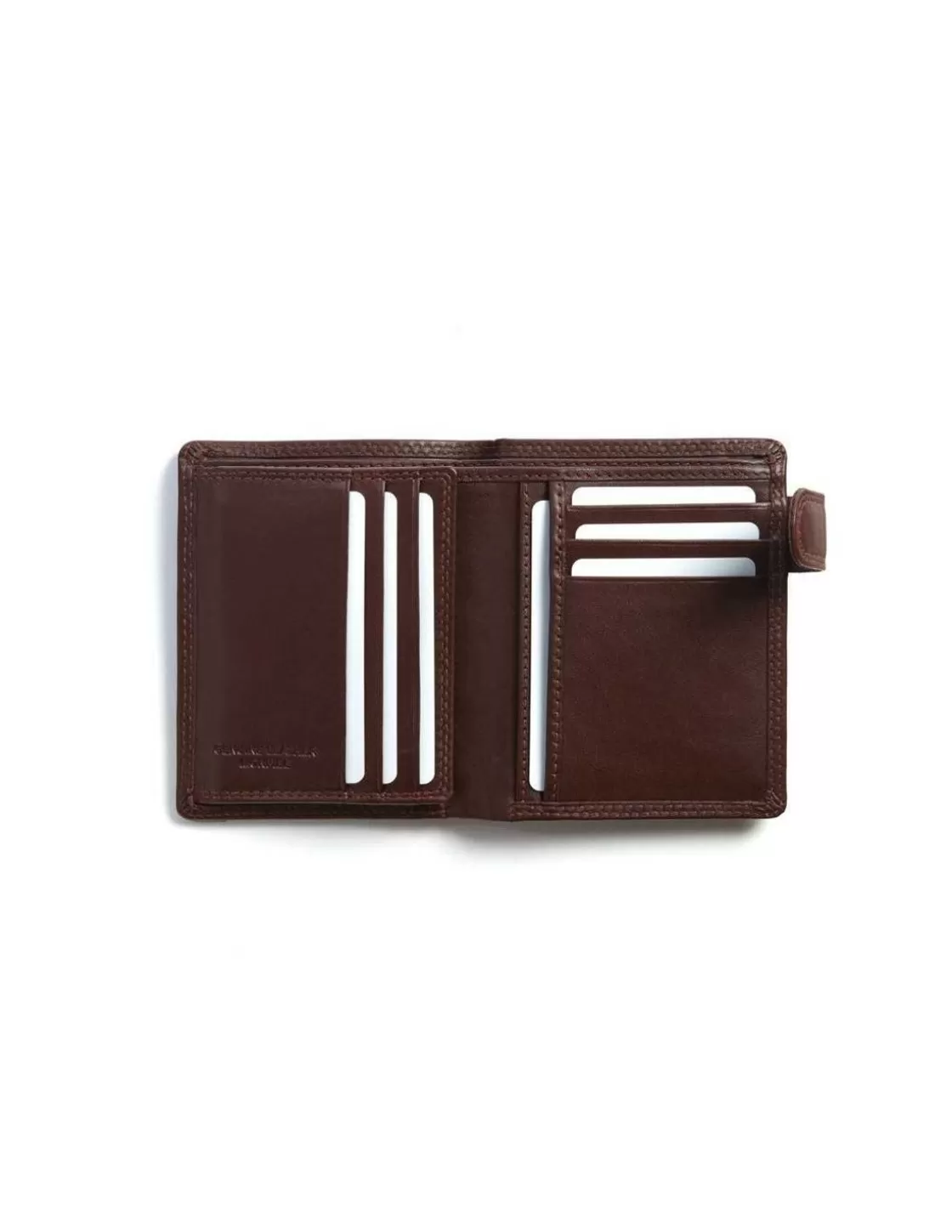 MONPIEL Men'S Leather Wallets^Double Stitching Wallet With Clasp And Back Coin Pocket Sky Brown