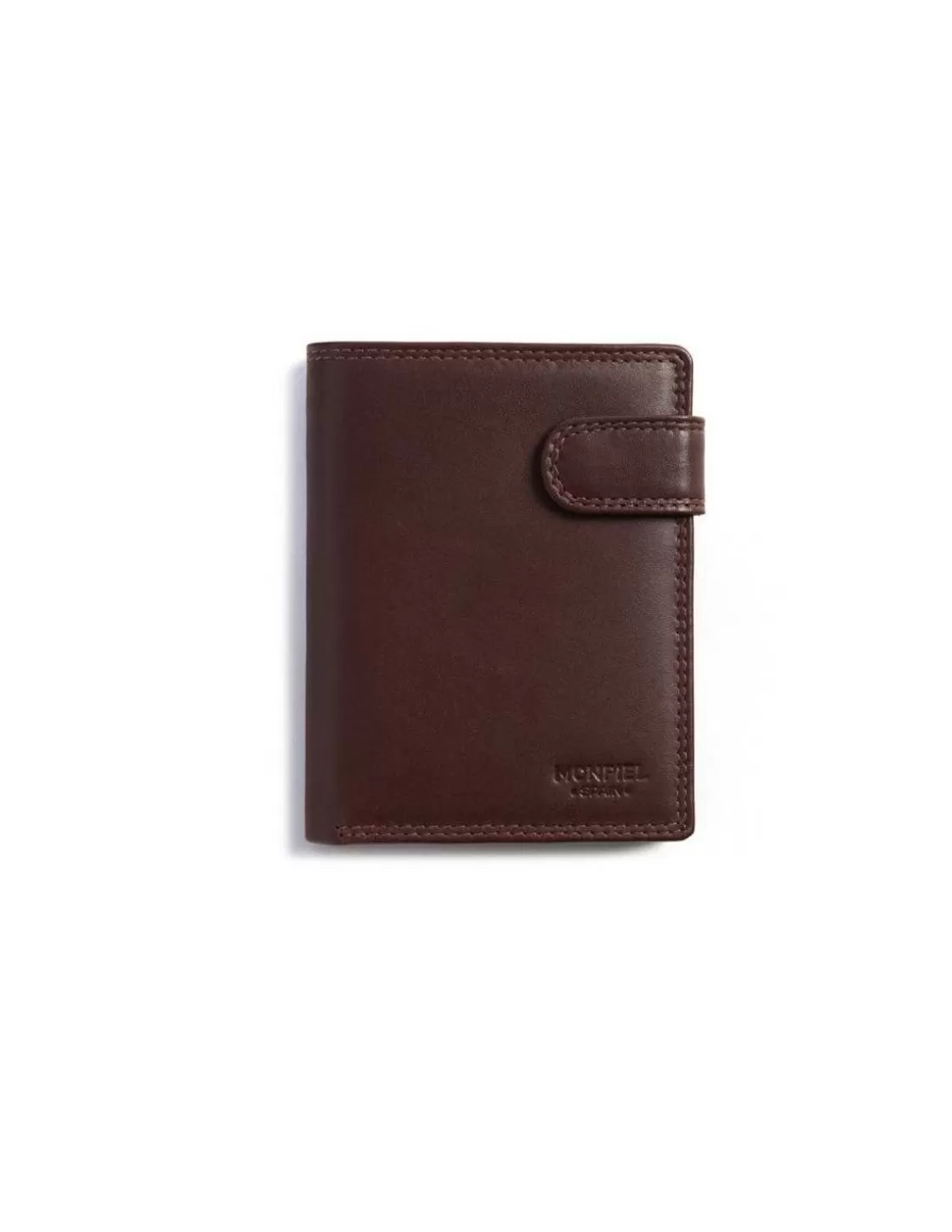 MONPIEL Men'S Leather Wallets^Double-Stitched Wallet With Loop And Coin Pocket Sky Brown