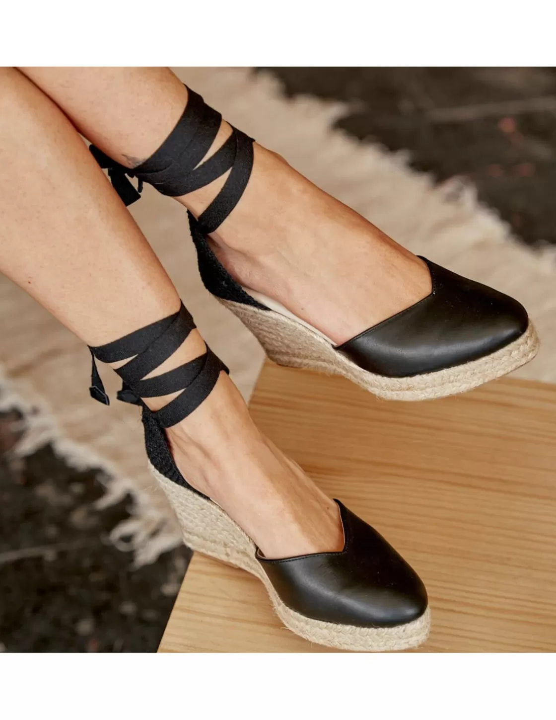MONPIEL Espadrille^Elba Wedge Espadrille Black