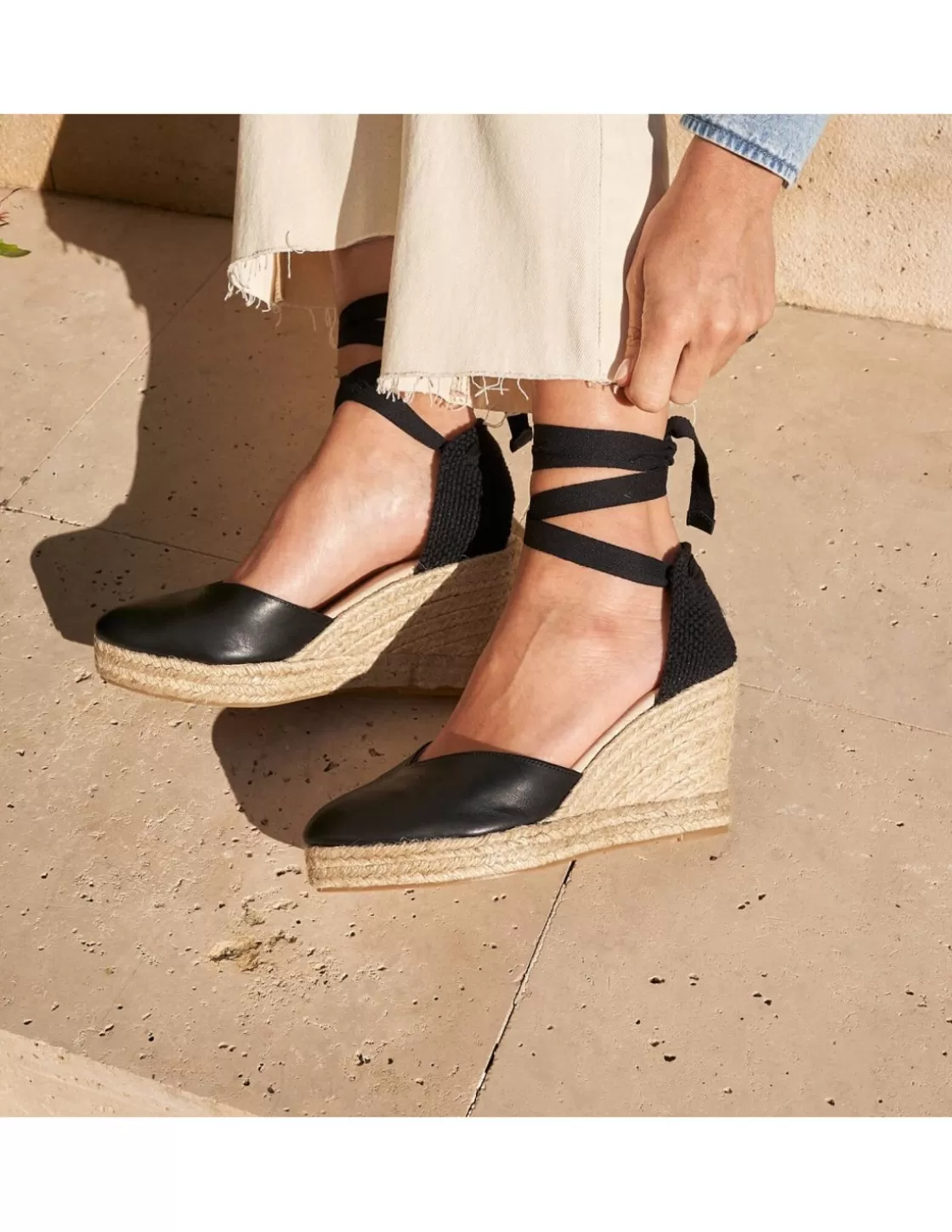 MONPIEL Espadrille^Elba Wedge Espadrille Black
