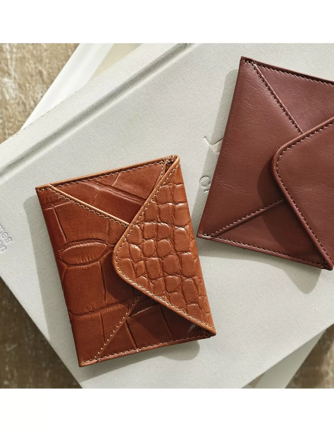 MONPIEL Leather Women Purses^Envelop Card Holder Leather