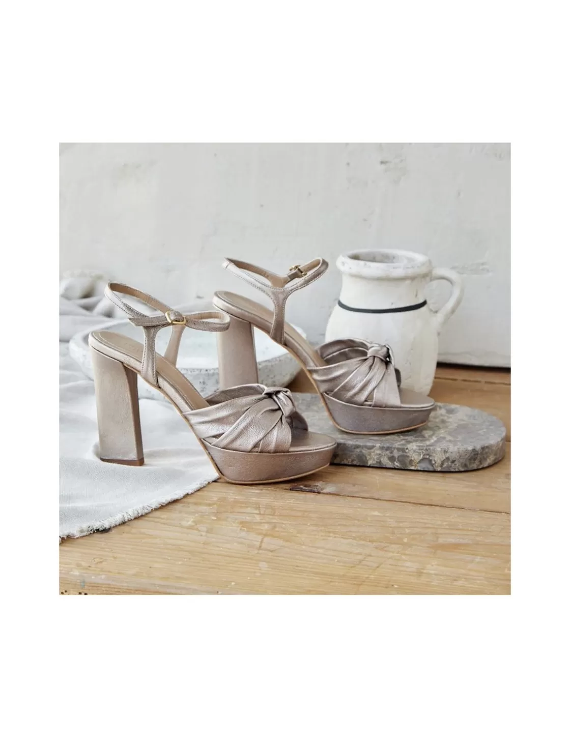 MONPIEL Women'S Heeled Sandals^Knot Platform Heel Sandal Nara