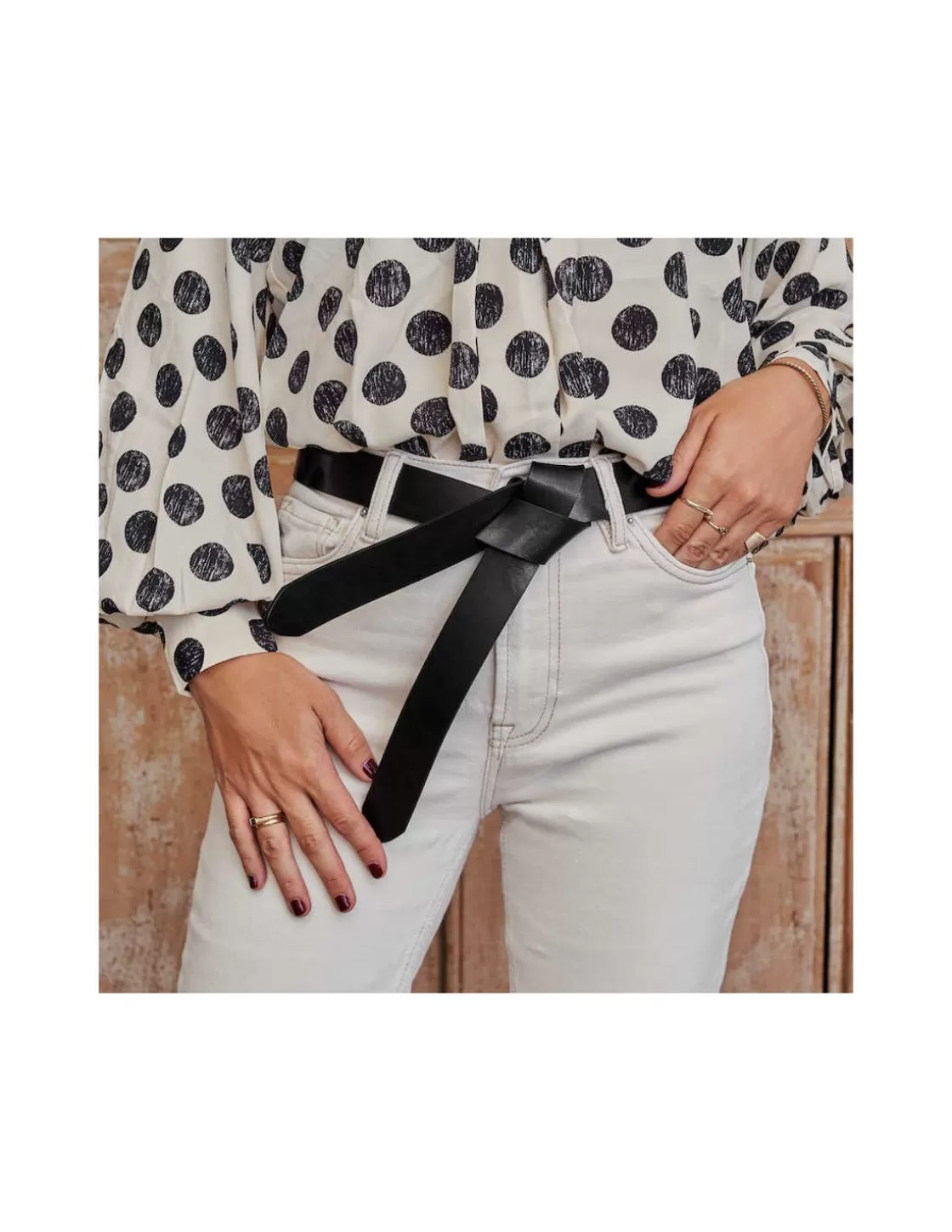 MONPIEL Women'S Leather Belts^Knotted Cowhide Belt Black