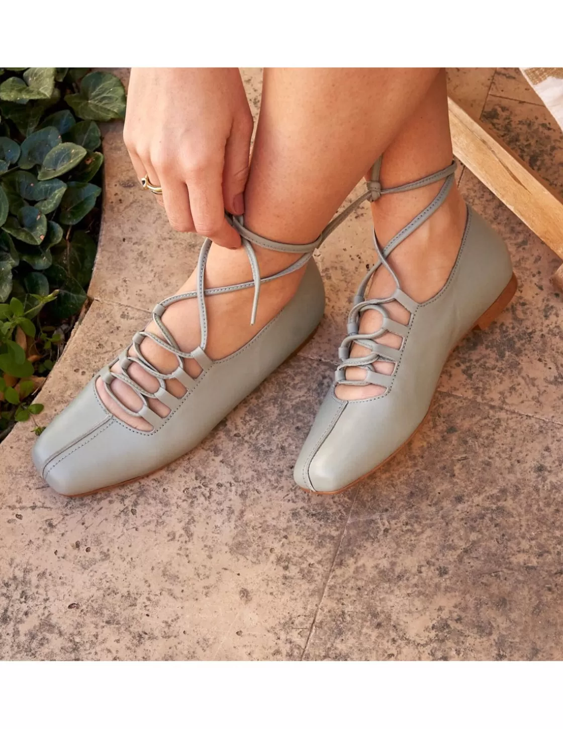 MONPIEL Ballet Flats Woman^Lace-Up Ballerina Camille