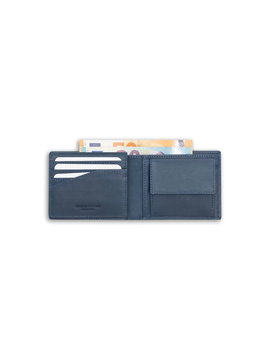 MONPIEL Men'S Leather Wallets^Large American Wallet Patch With Logo Blue