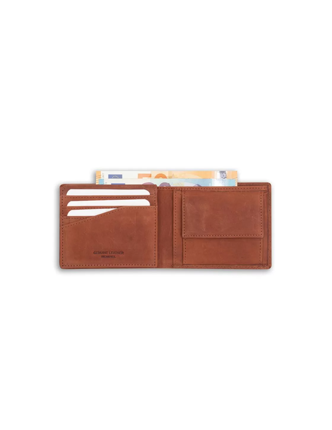 MONPIEL Men'S Leather Wallets^Large American Wallet Patch With Logo Havana