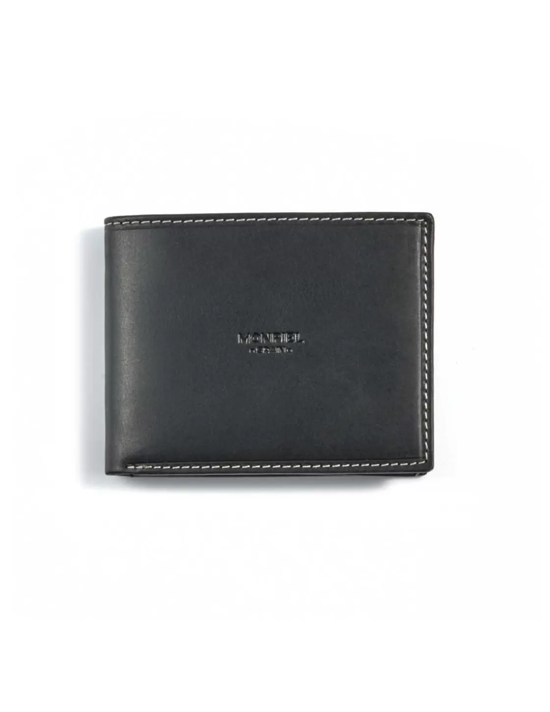MONPIEL Men'S Leather Wallets^Large American With Central Logo And Purse Inside Black