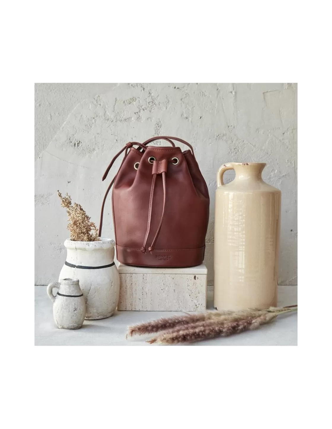 MONPIEL Women'S Leather Bag^Large Bucket Bag Leather