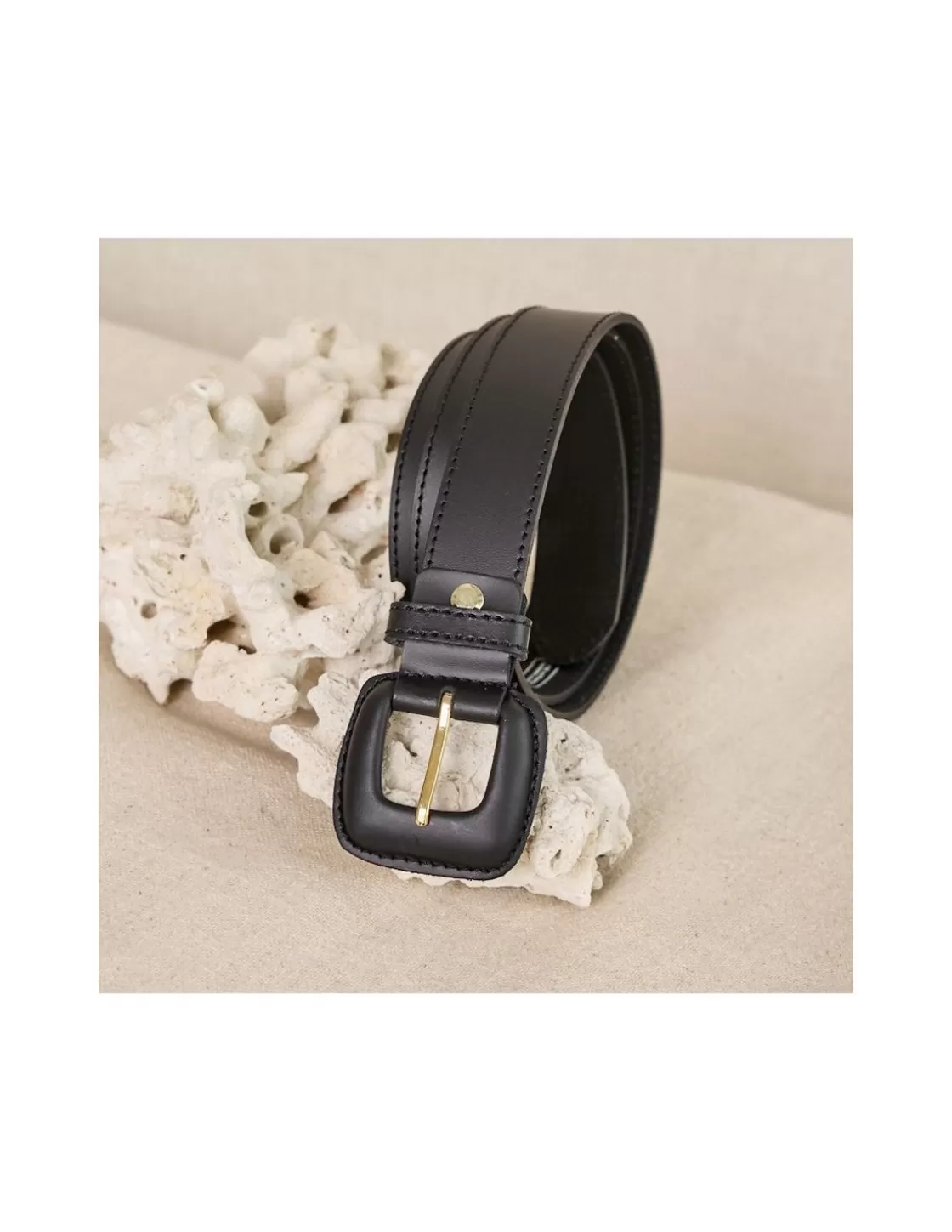 MONPIEL Women'S Leather Belts^Leather Belt Woman With Buckle Leather Black