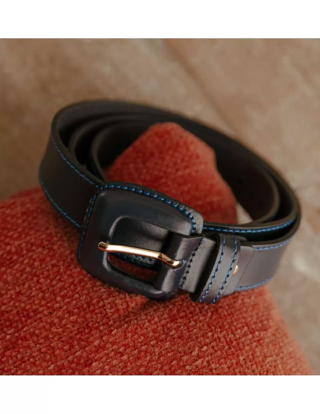 MONPIEL Women'S Leather Belts^Leather Belt Woman With Buckle Leather Navy