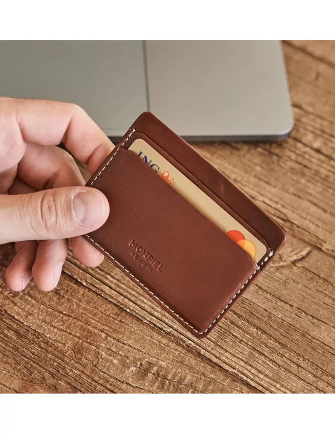 MONPIEL Leather Card Holders^Leather Card Holder Mini Havana