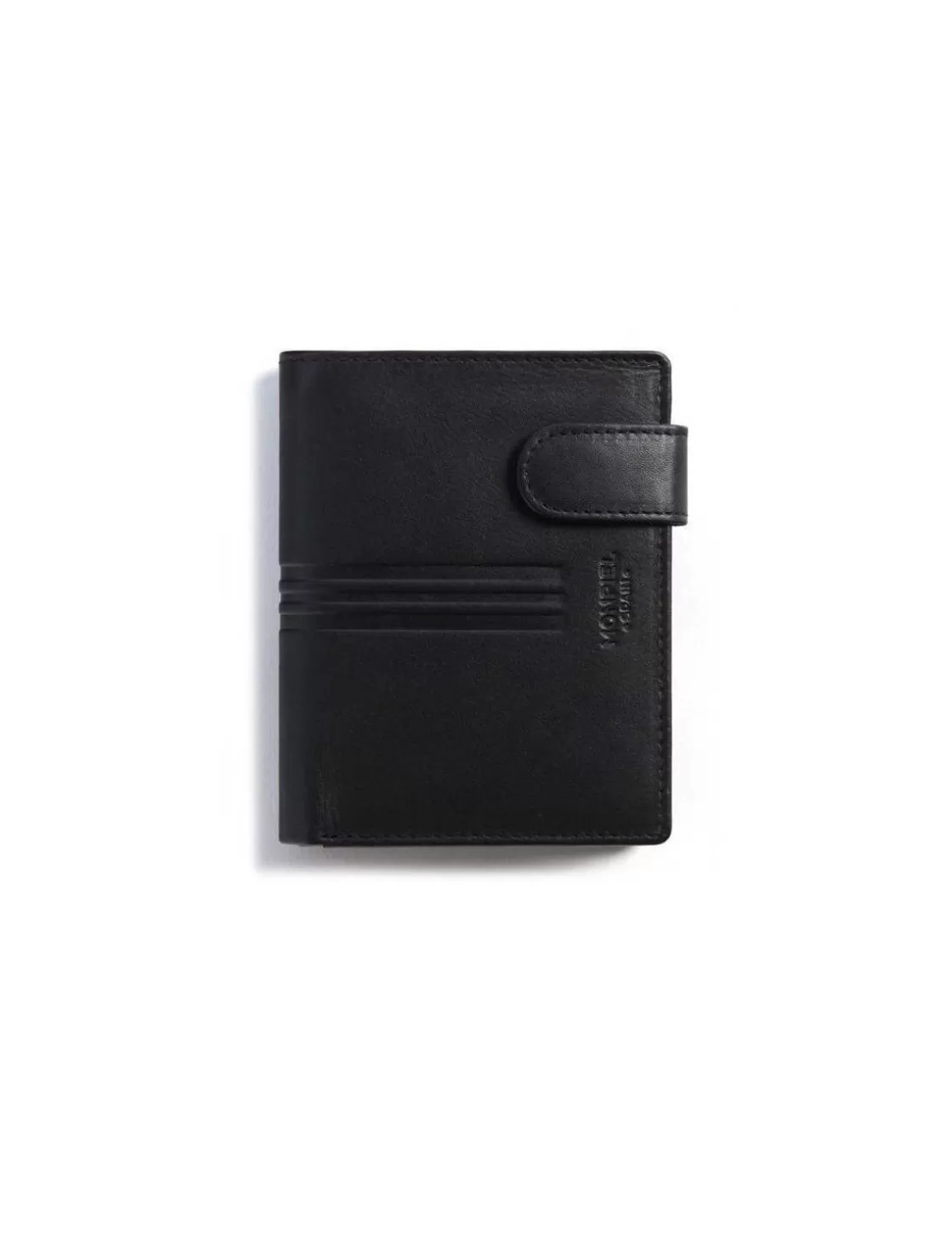 MONPIEL Men'S Leather Wallets^Leather Wallet With Loop And Coin Pocket Mountain Black
