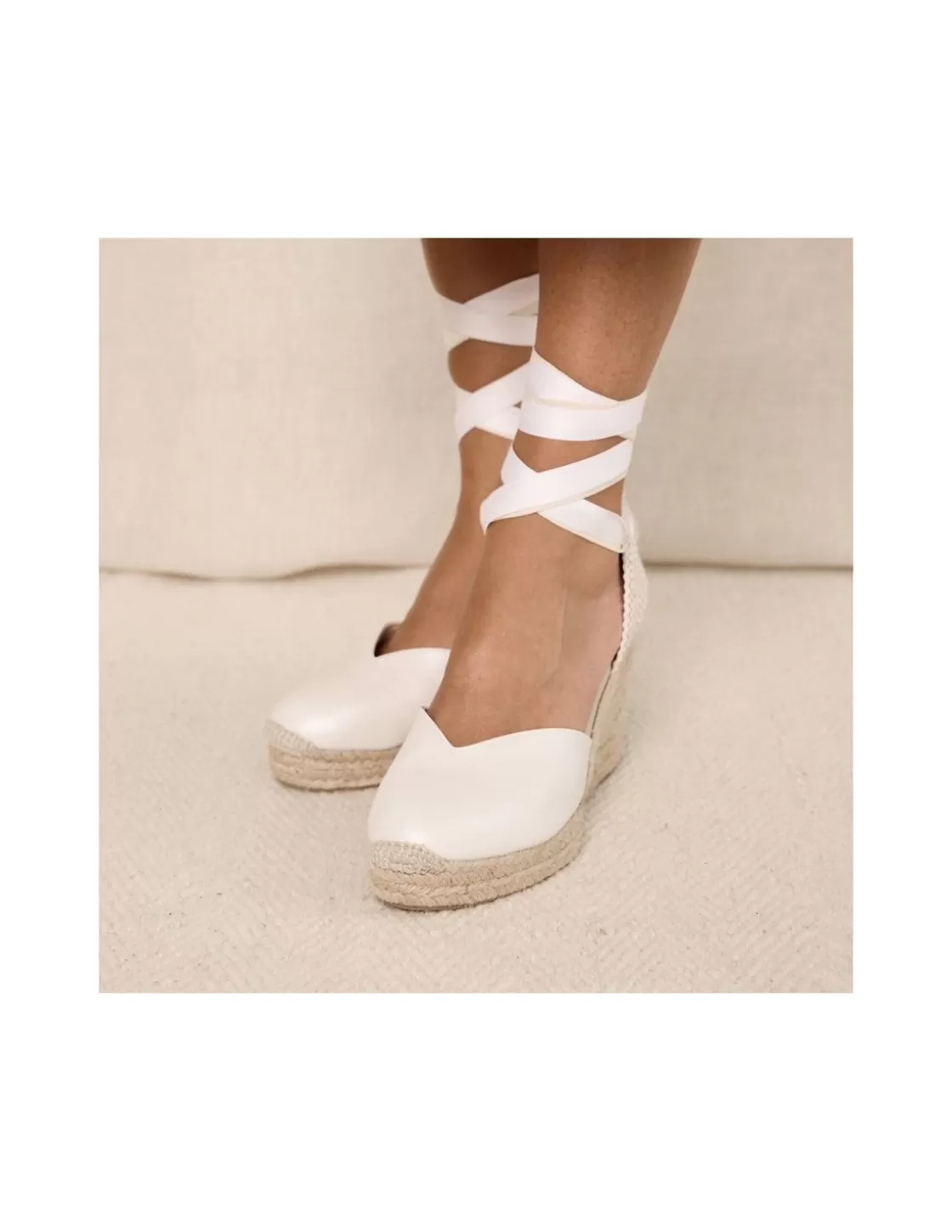 MONPIEL Espadrille^Leather Wedge Espadrille