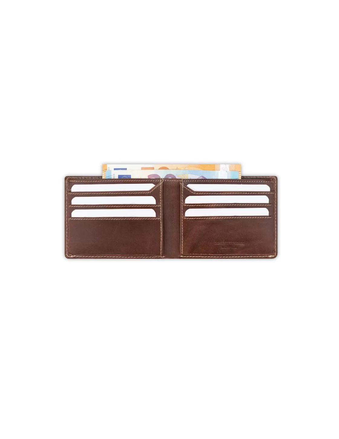 MONPIEL Men'S Leather Wallets^Man Leather Bifold Wallet Mini Brown