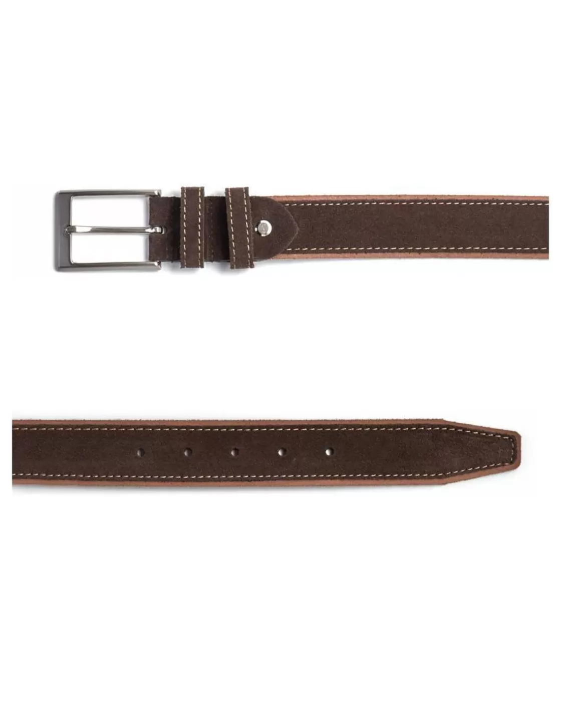MONPIEL Men'S Leather Belts^Man Suede Leather Belt Brown