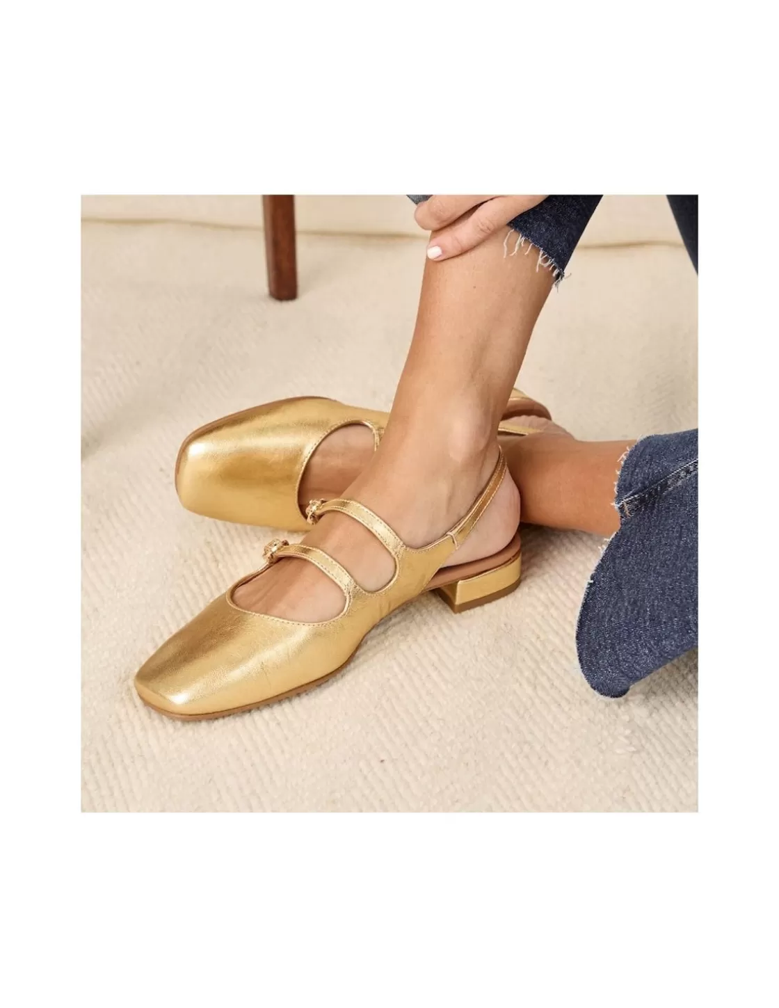 MONPIEL Woman Mary Jane Shoes^Mary Jane Lolina Leather Backless Gold