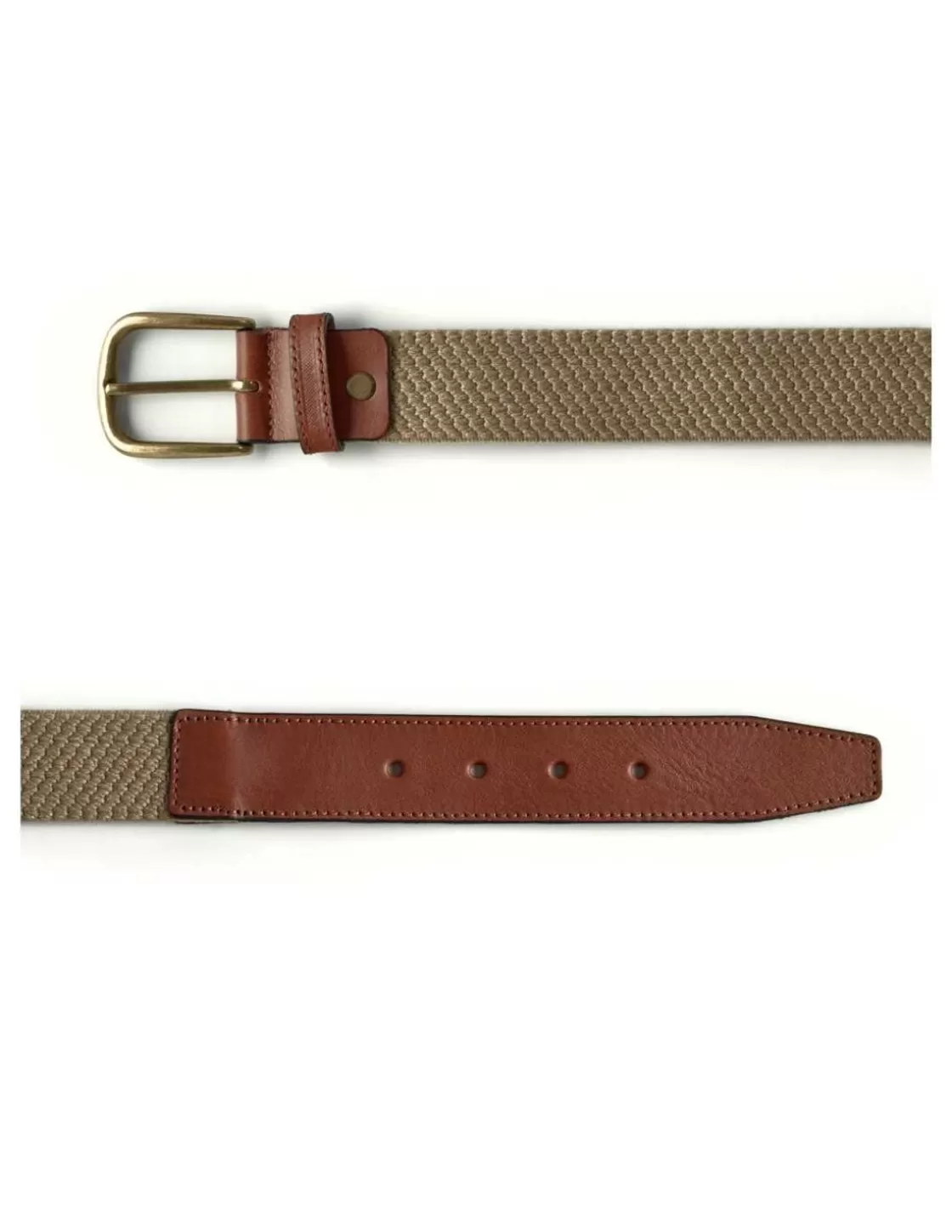 MONPIEL Men'S Leather Belts^Men Elastic Belt Beige