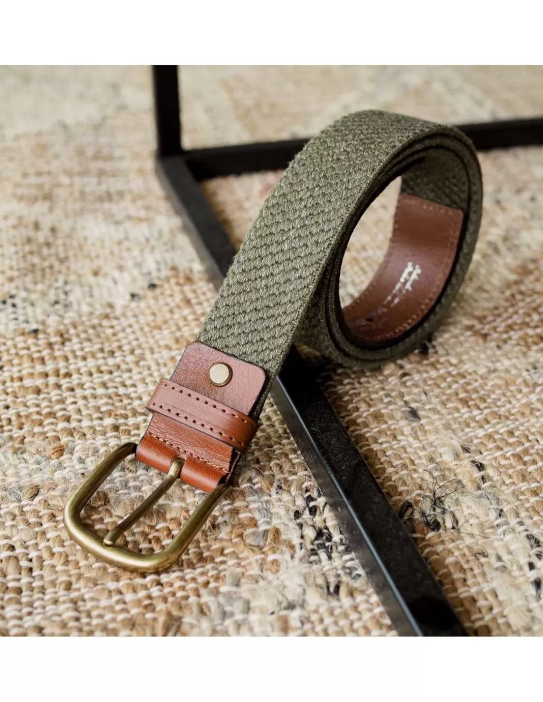 MONPIEL Men'S Leather Belts^Men Elastic Belt Green