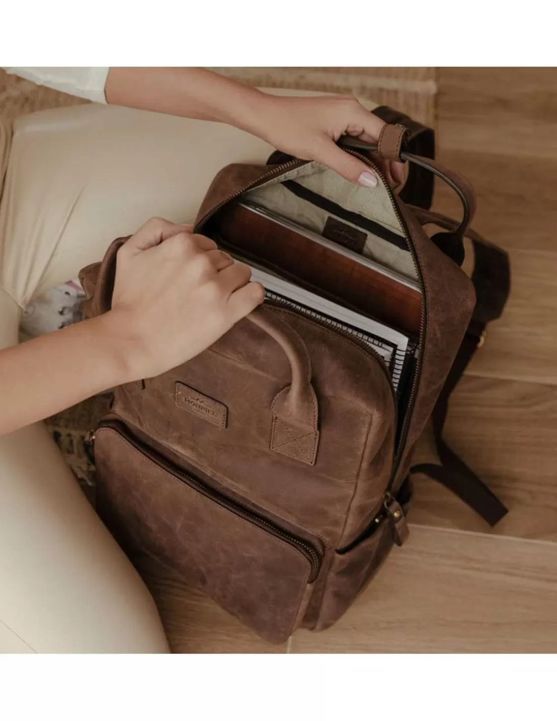 MONPIEL Other Accessories^Men'S Leather Backpack Hunter Brown