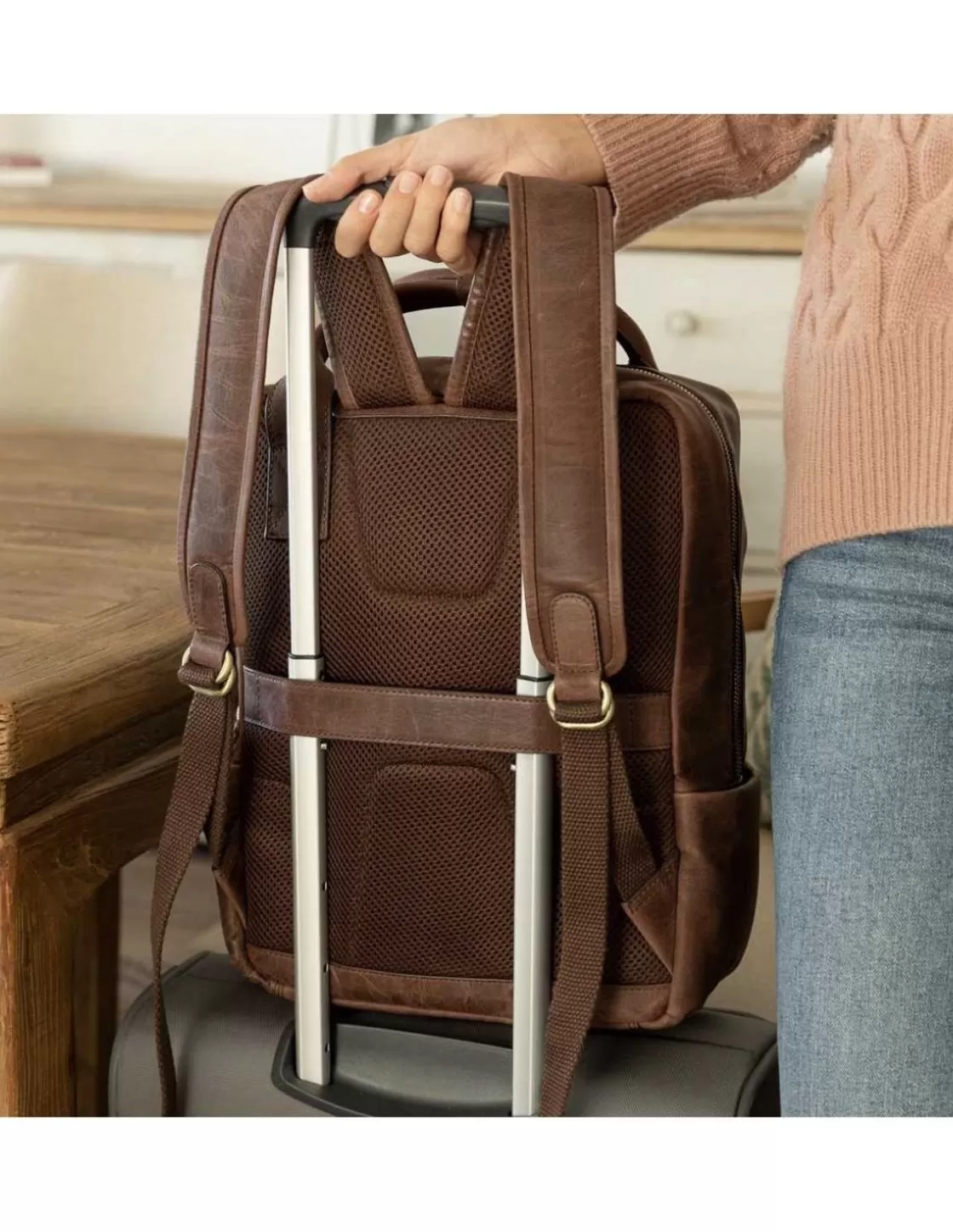 MONPIEL Other Accessories^Men'S Leather Backpack Hunter Brown
