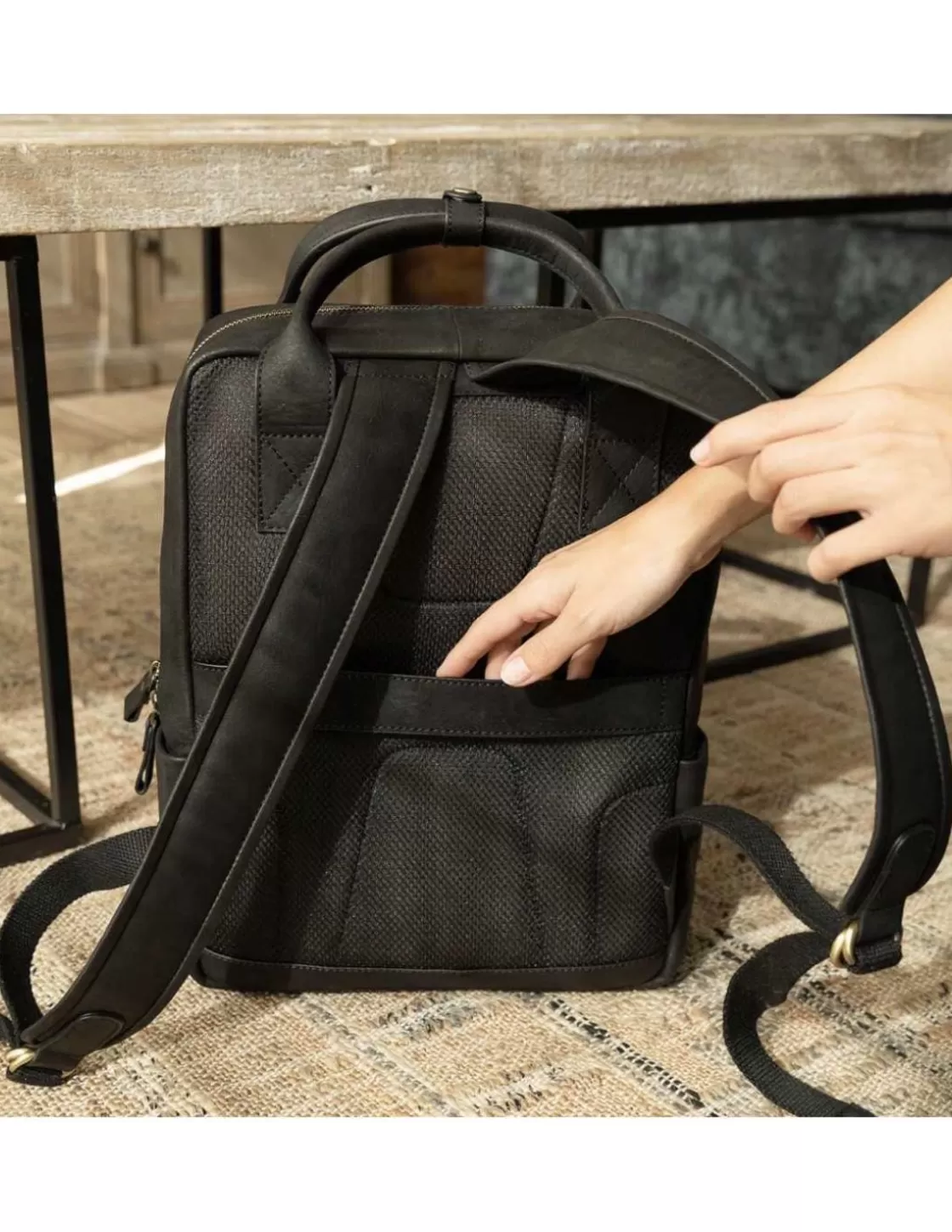 MONPIEL Other Accessories^Men'S Leather Backpack Hunter Black