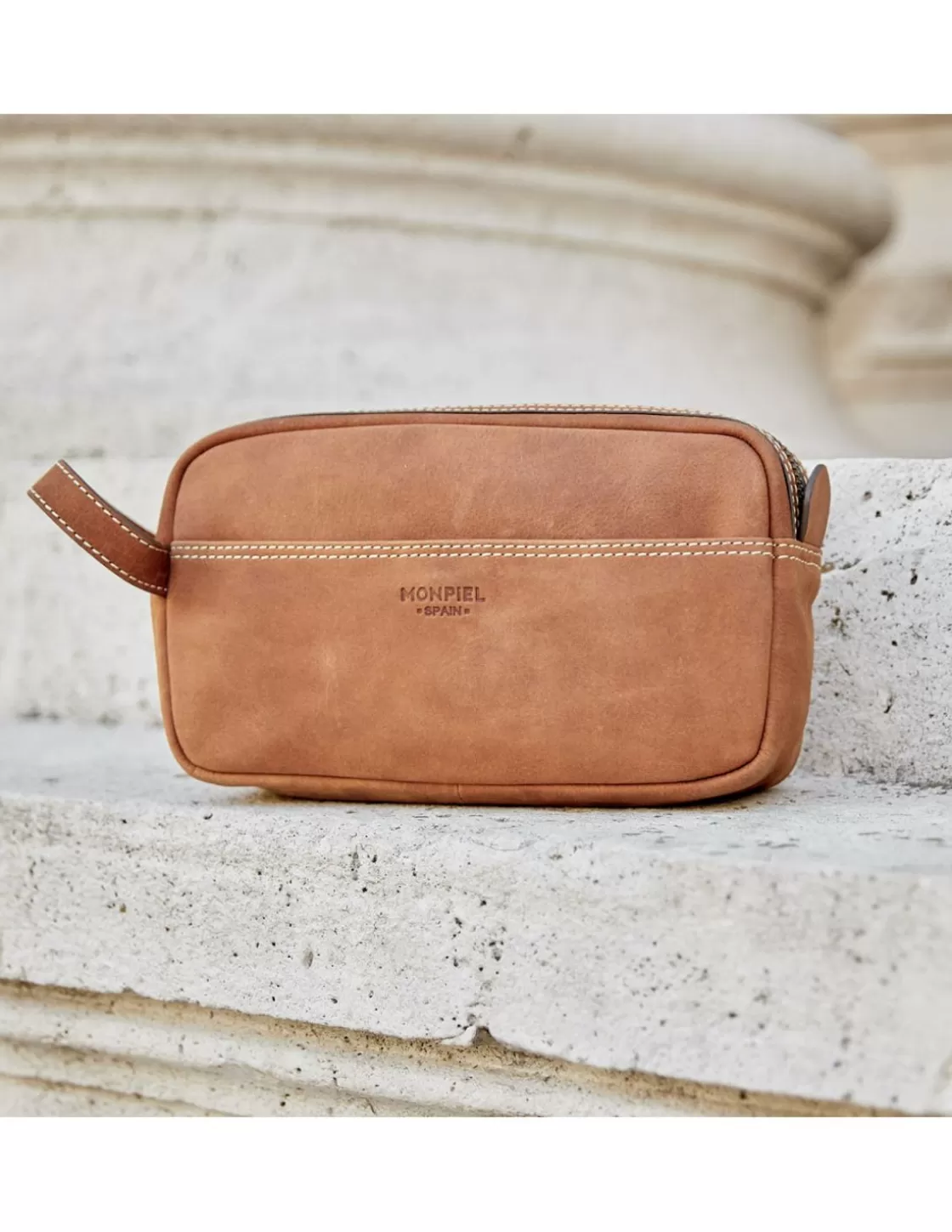 MONPIEL Other Accessories^Men'S Leather Toiletry Bag - Handbag Hunter Havana