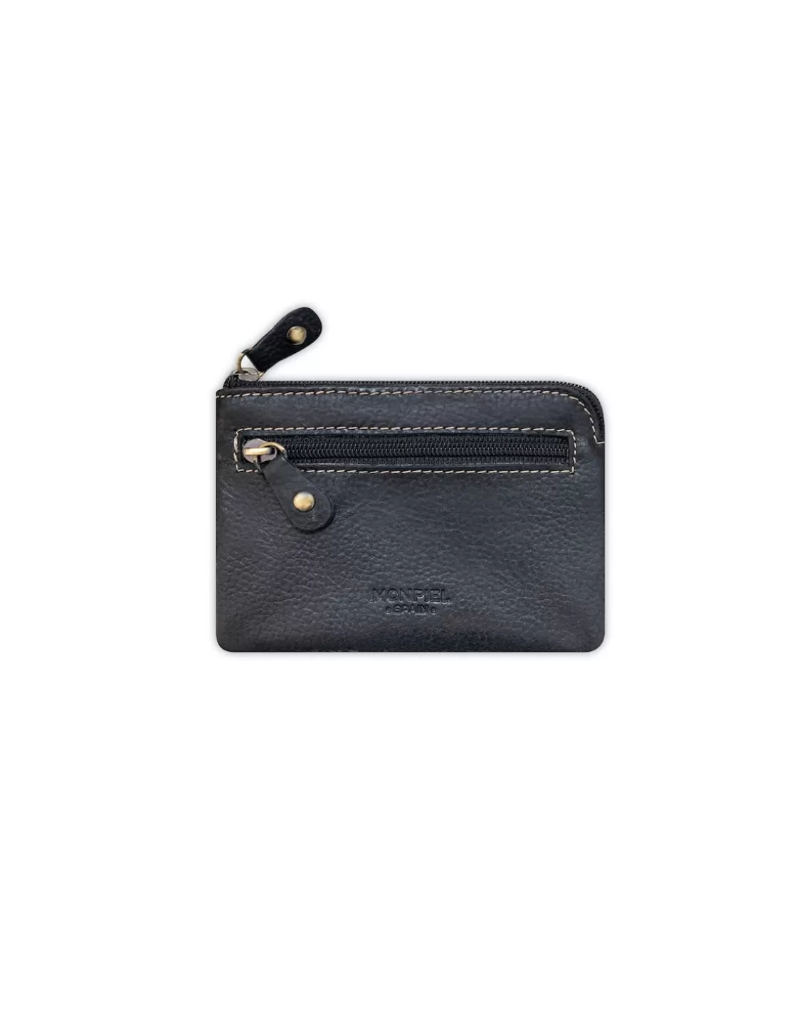 MONPIEL Men'S Leather Purse^Men'S Pocket Purse Black