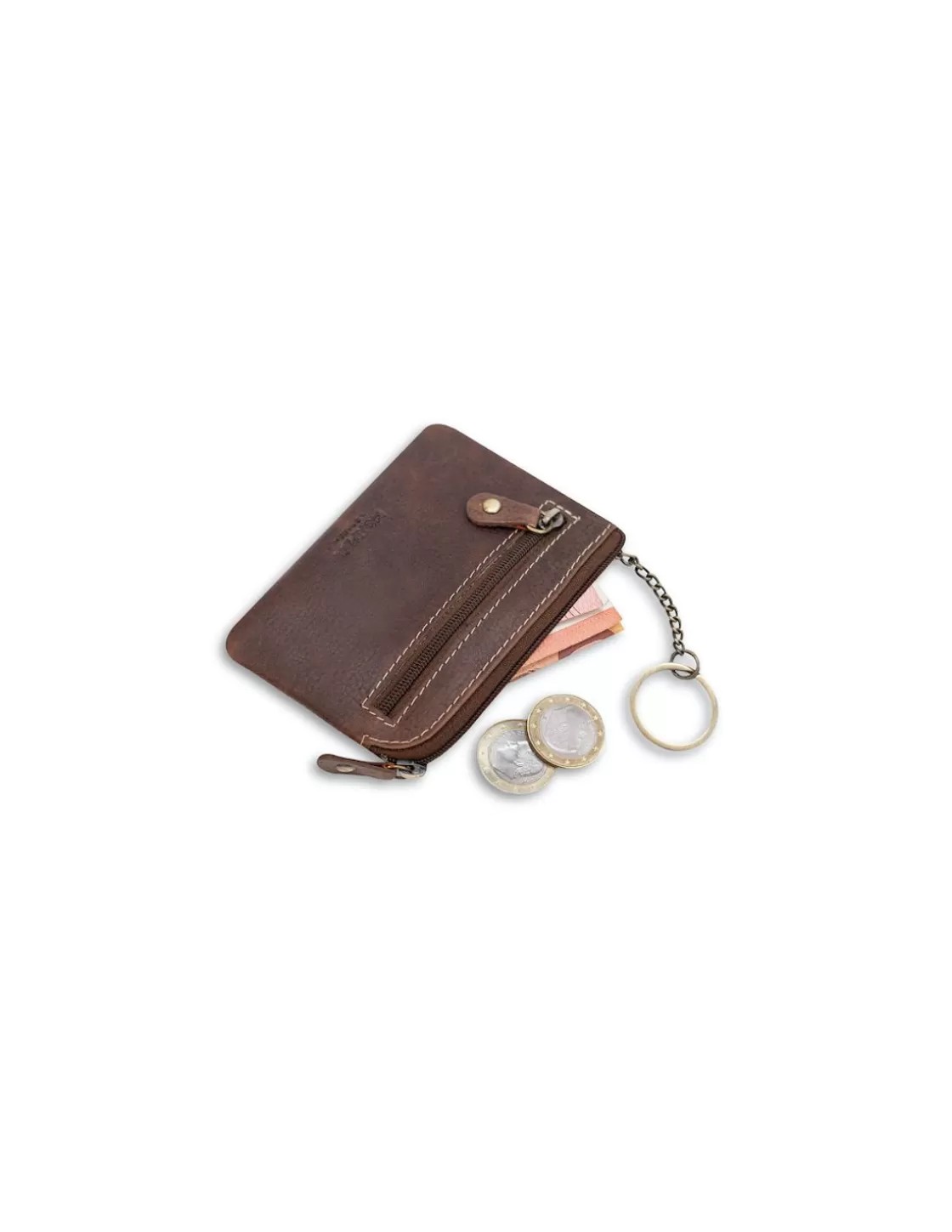 MONPIEL Men'S Leather Purse^Men'S Pocket Purse Brown