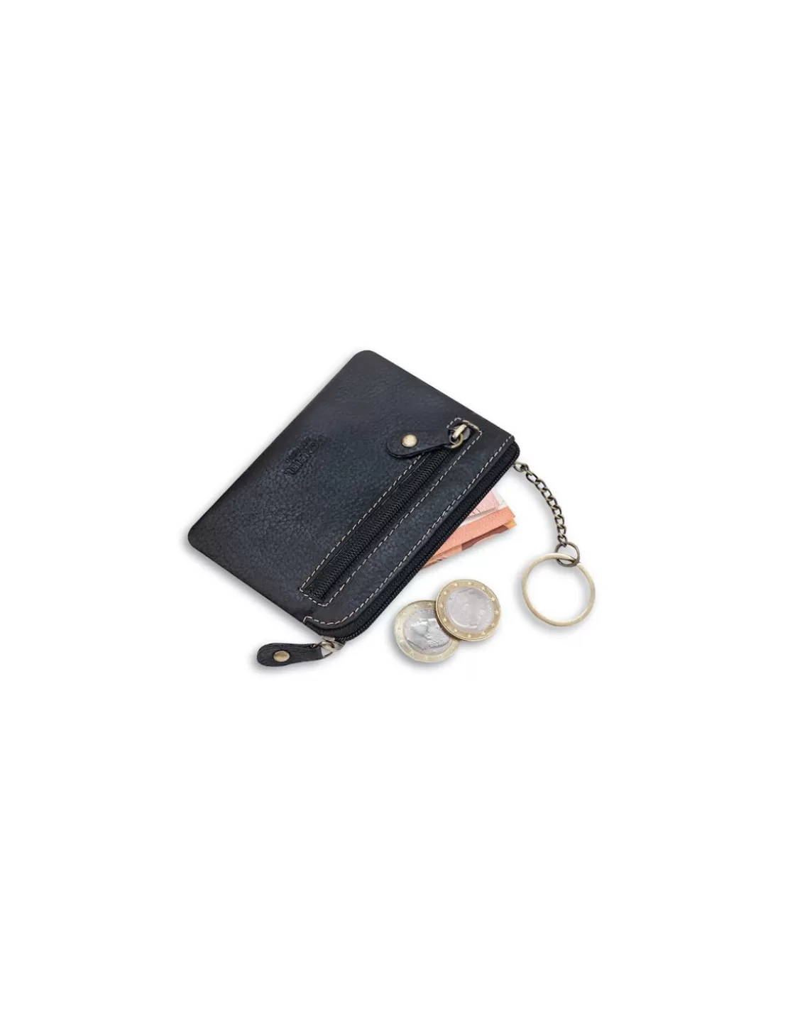 MONPIEL Men'S Leather Purse^Men'S Pocket Purse Black